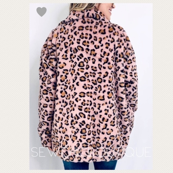 Softest Pink Leopard 🐆 Printed Furry Jacket Ever - Picture 4 of 8